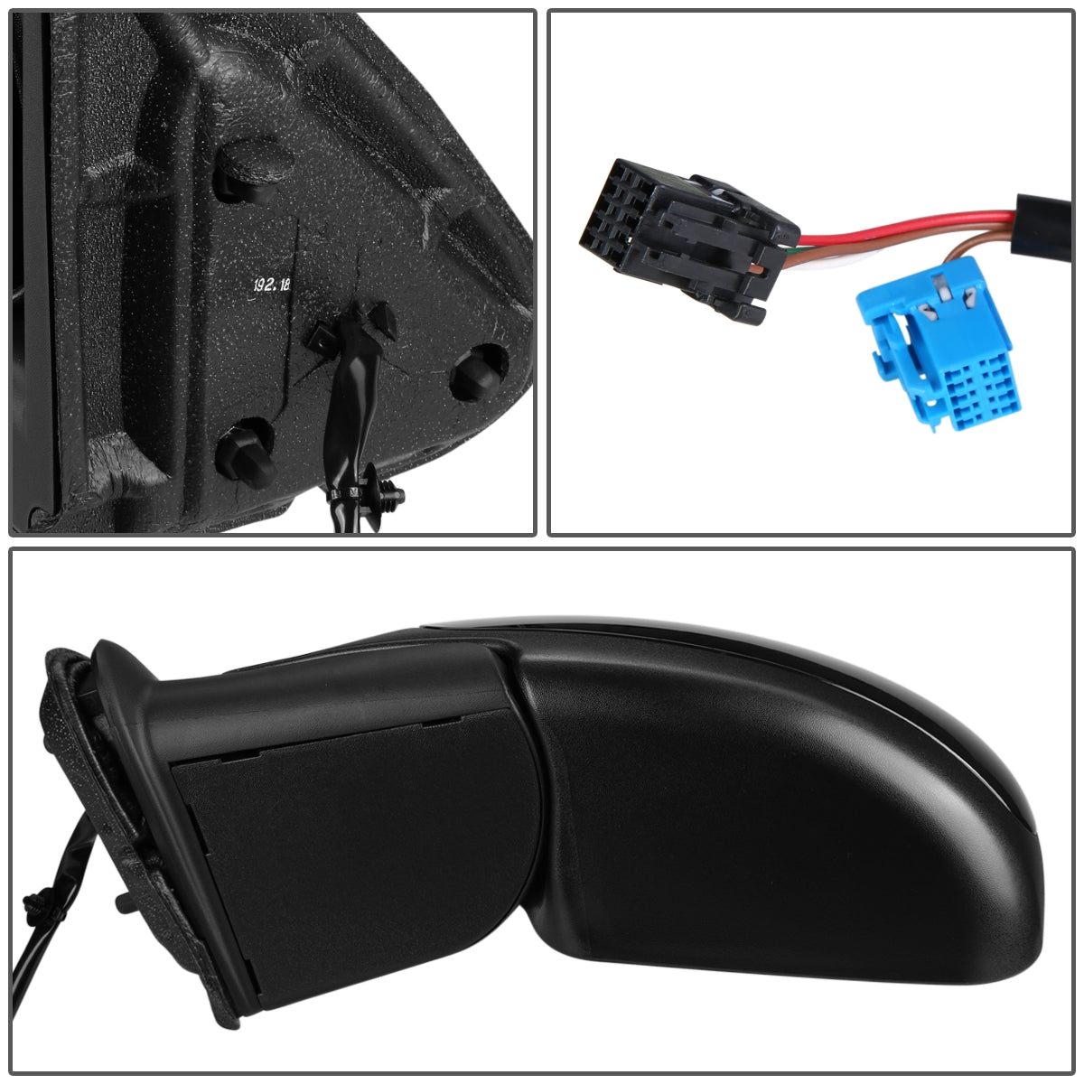 RETROVISOR MIRROR - OEM - 03-06 CHEVY AVALANCHE 1500, 2500 - POWERED - HEATED - GLOSSY - BLACK - LEFT