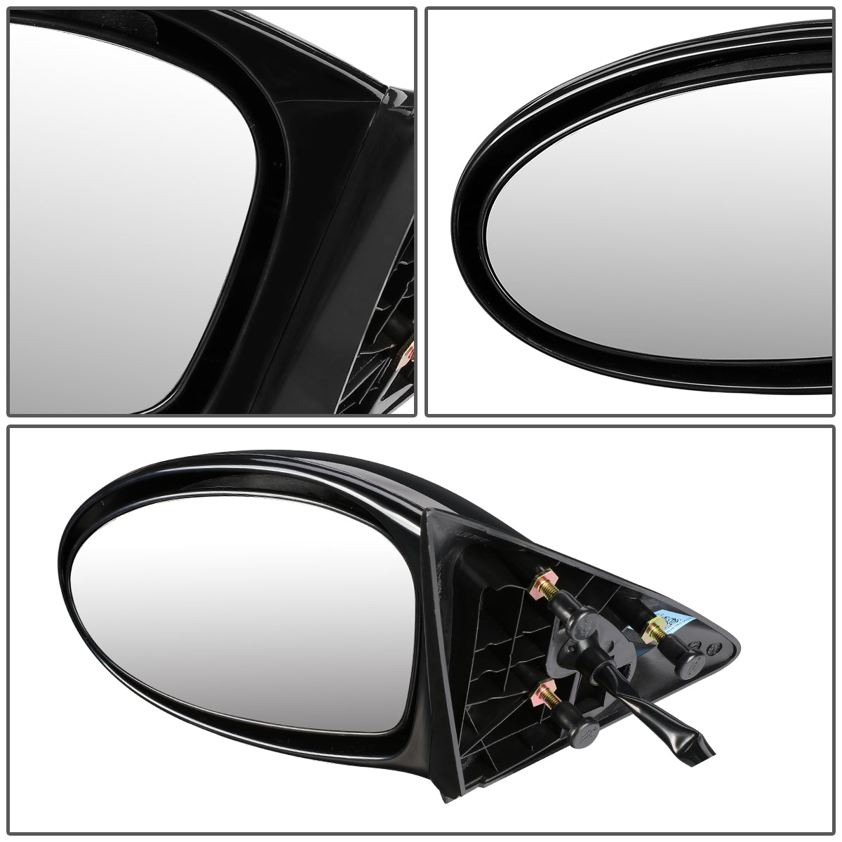 RETROVISOR MIRROR - OEM - 99-01 OLDSMOBILE ALERO / 2002 PONTIAC GRAND AM - MANUAL - PAINTABLE - BLACK - LEFT