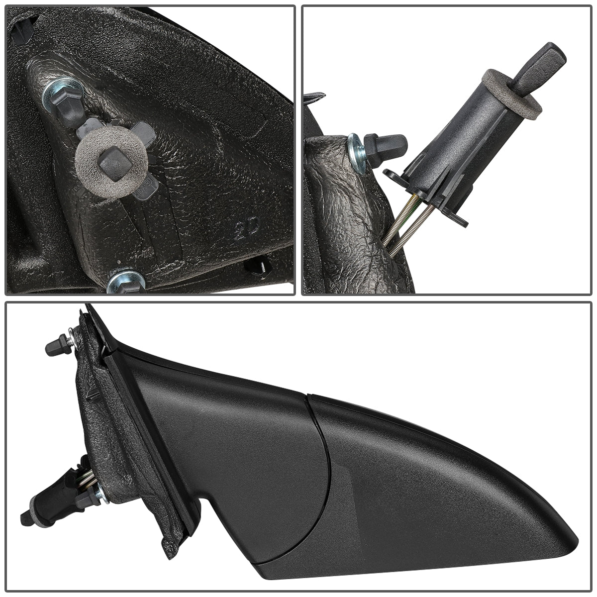 RETROVISOR MIRROR - OEM - 05-10 CHEVY COBALT COUPE - MANUAL - TEXTURED - BLACK - LEFT