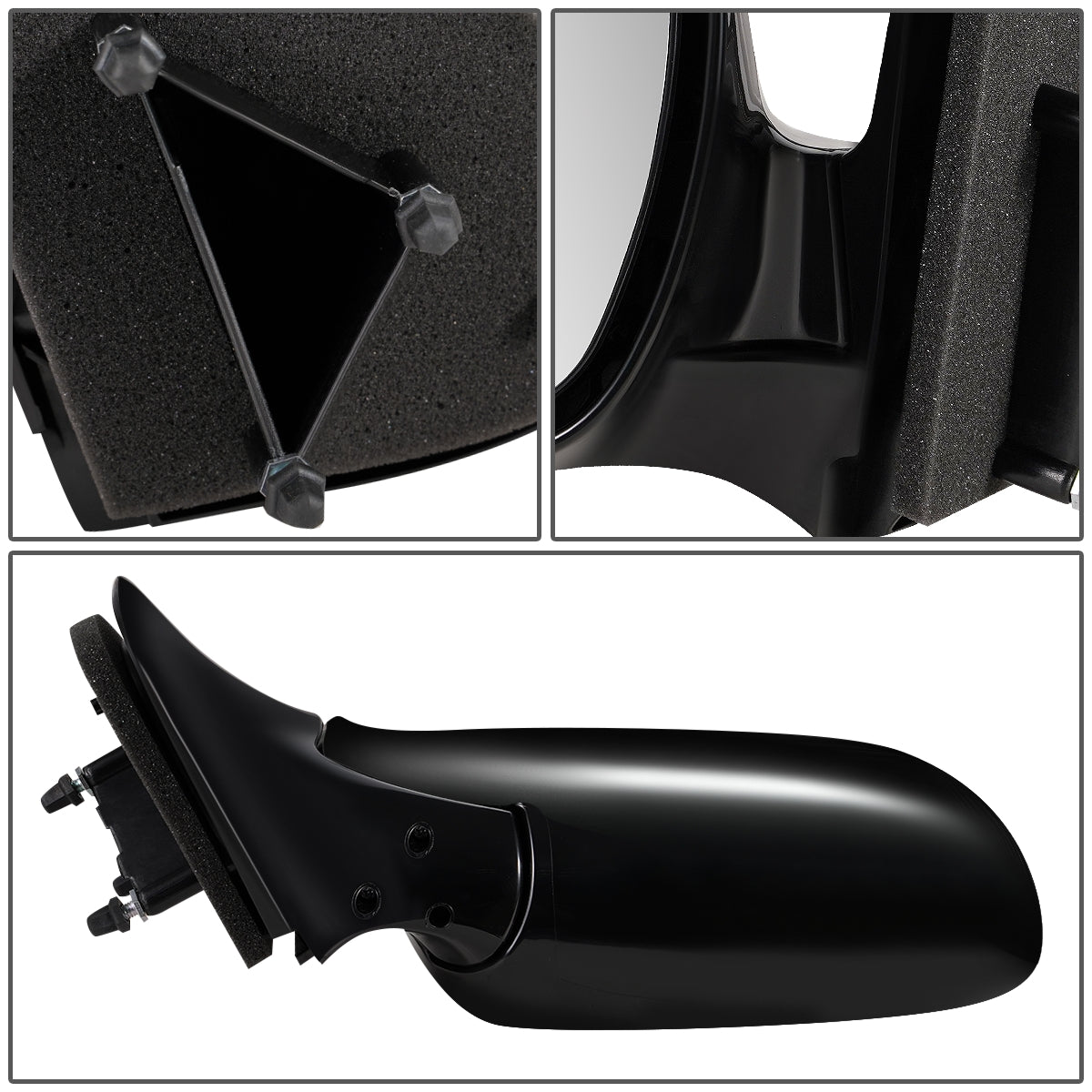 RETROVISOR MIRROR - OEM - 97-05 CHEVY VENTURE - MANUAL - FOLDING - BLACK MATERIAL - LEFT