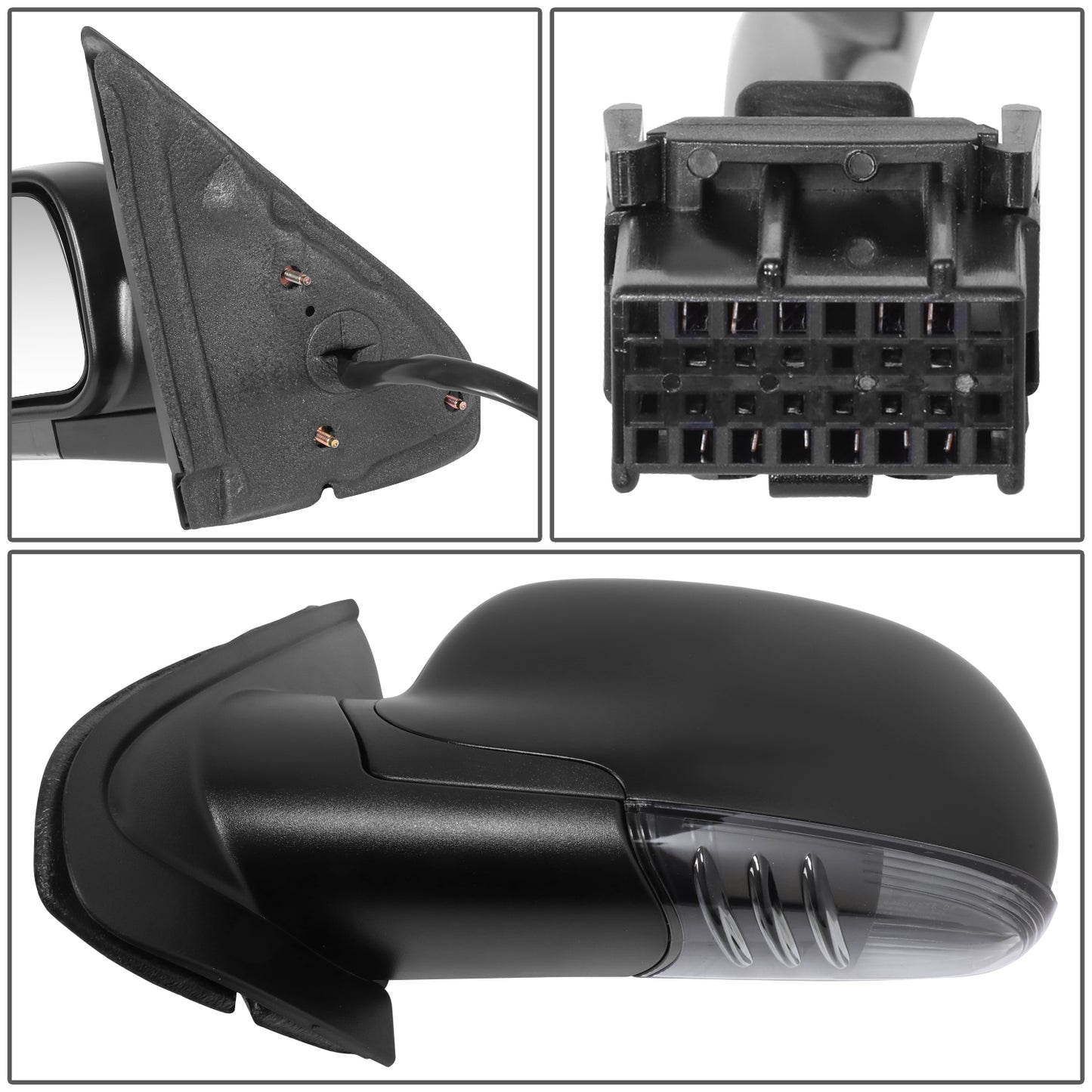 RETROVISOR MIRROR - OE STYLE - BUICK RAINIER 07 - CHEVROLET TRAILBLAZER 07 - GMC ENVOY 07 - WITH POWER WITH HEATED WITH CLEAR SIGNAL WITH MEMORY - DRIVER SIDE - PAINT TO MATCH - BLACK