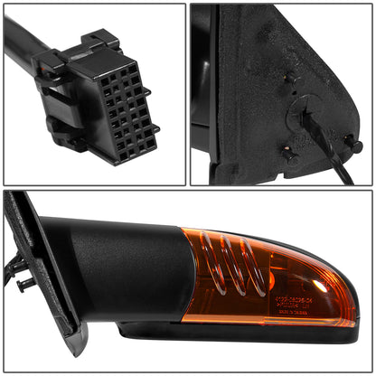 RETROVISOR MIRROR - OEM - 02-05 CHEVY TRAIL BLAZER - POWERED - HEATED - W/ MEMORY - W/ TURN SIGNAL - FOLDING - BLACK MATERIAL - LEFT