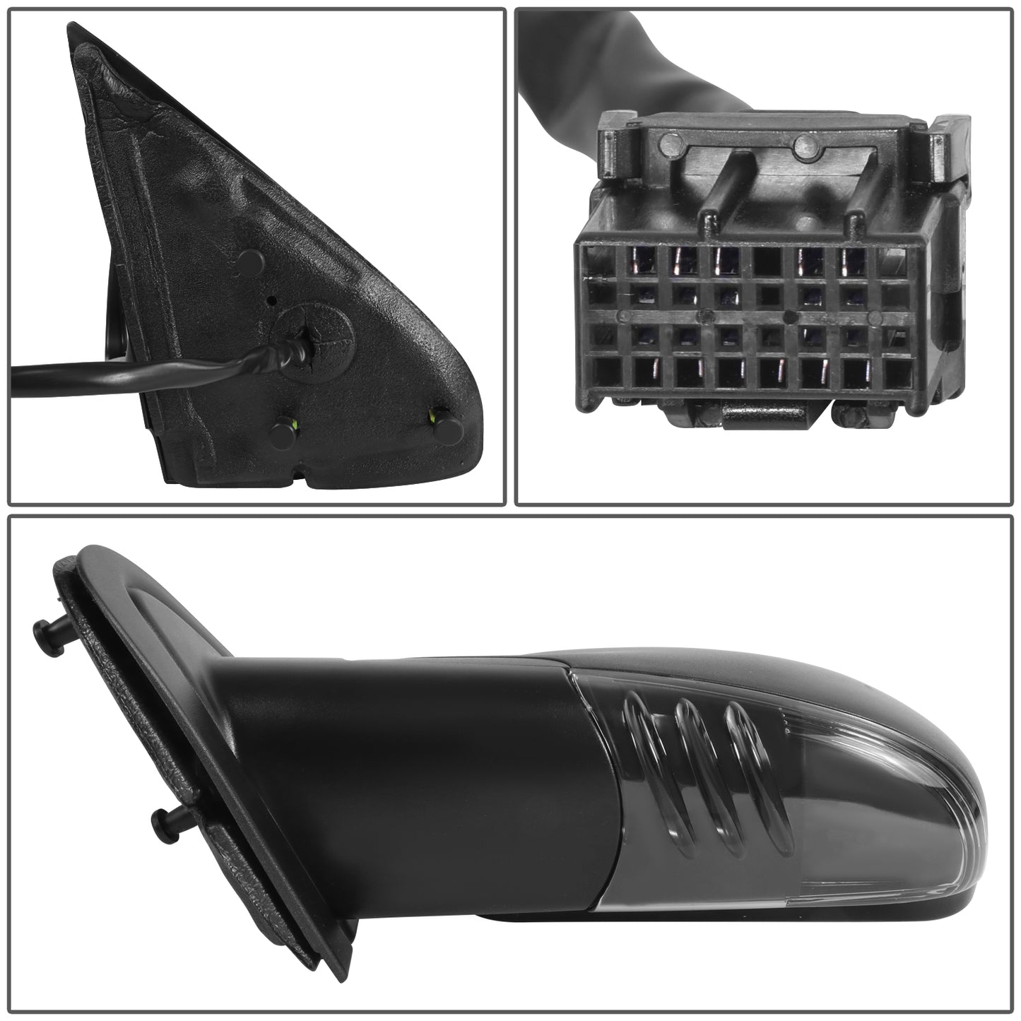 RETROVISOR MIRROR - OE STYLE - BUICK RAINIER 2006-2007 - CHEVROLET TRAILBLAZER 2006-2007 - GMC ENVOY 2006-2007 - WITH POWER WITH HEATED WITH AMBER SIGNAL WITH MEMORY - DRIVER LEFT SIDE - BLACK