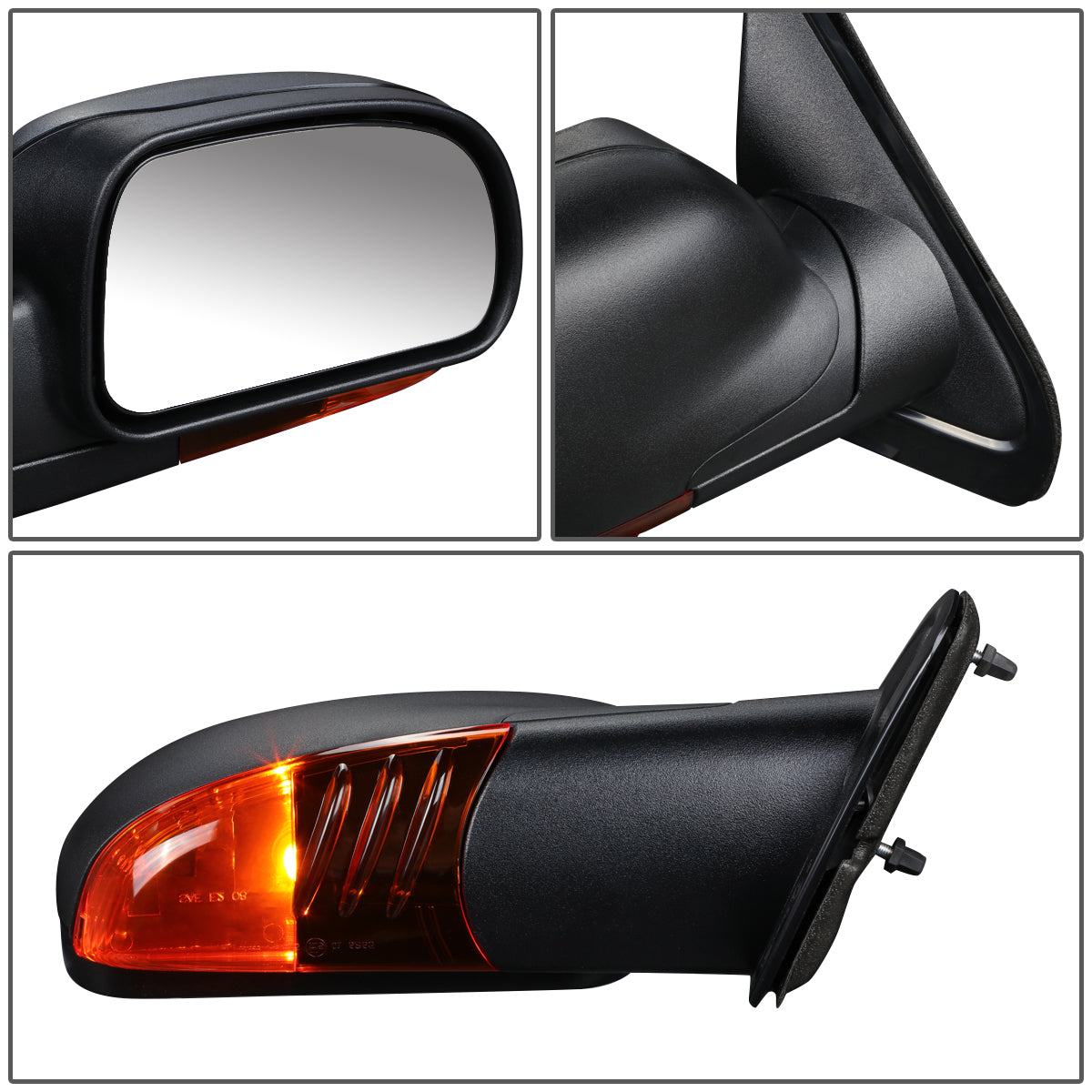 RETROVISOR MIRROR - OEM - 04-07 BUICK RAINIER / 02-08 CHEVY TRAILBLAZER, GMC ENVOY / 03-08 ISUZU ASCENDER / 02-04 OLDSMOBILE BRAVADA - POWERED - HEATED - WITH TURN SIGNAL - BLACK - LEFT