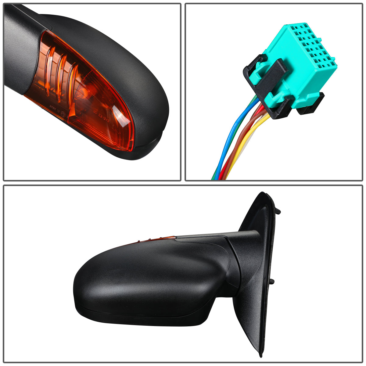 RETROVISOR MIRROR - OEM - 04-07 BUICK RAINIER / 02-08 CHEVY TRAILBLAZER, GMC ENVOY / 03-08 ISUZU ASCENDER / 02-04 OLDSMOBILE BRAVADA - POWERED - HEATED - WITH TURN SIGNAL - BLACK - LEFT