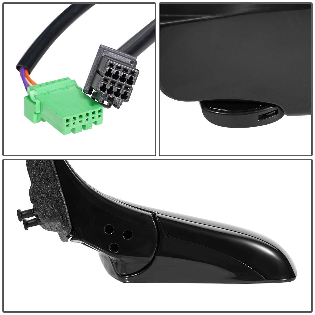 RETROVISOR MIRROR - OEM - 03-07 CADILLAC CTS, CTS-V - POWERED - HEATED - W/ MEMORY - W/ BLUE GLASS - FOLDING - BLACK MATERIAL - LEFT