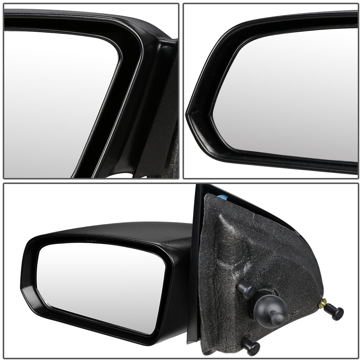 RETROVISOR MIRROR - OEM - 03-07 SATURN ION COUPE - MANUAL - TEXTURED - BLACK - LEFT