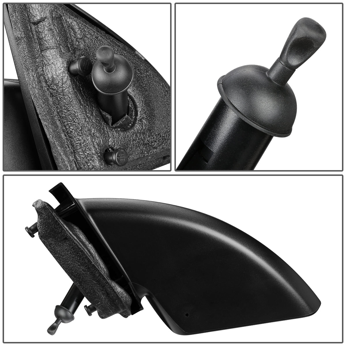 RETROVISOR MIRROR - OEM - 03-07 SATURN ION COUPE - MANUAL - TEXTURED - BLACK - LEFT