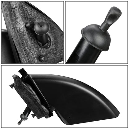 RETROVISOR MIRROR - OEM - 03-07 SATURN ION COUPE - MANUAL - TEXTURED - BLACK - LEFT