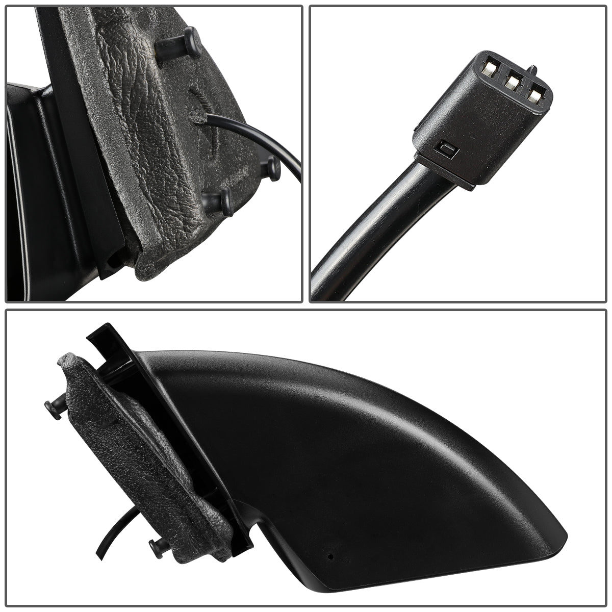 RETROVISOR MIRROR - OEM - 03-07 SATURN ION COUPE - POWERED - TEXTURED - BLACK - LEFT