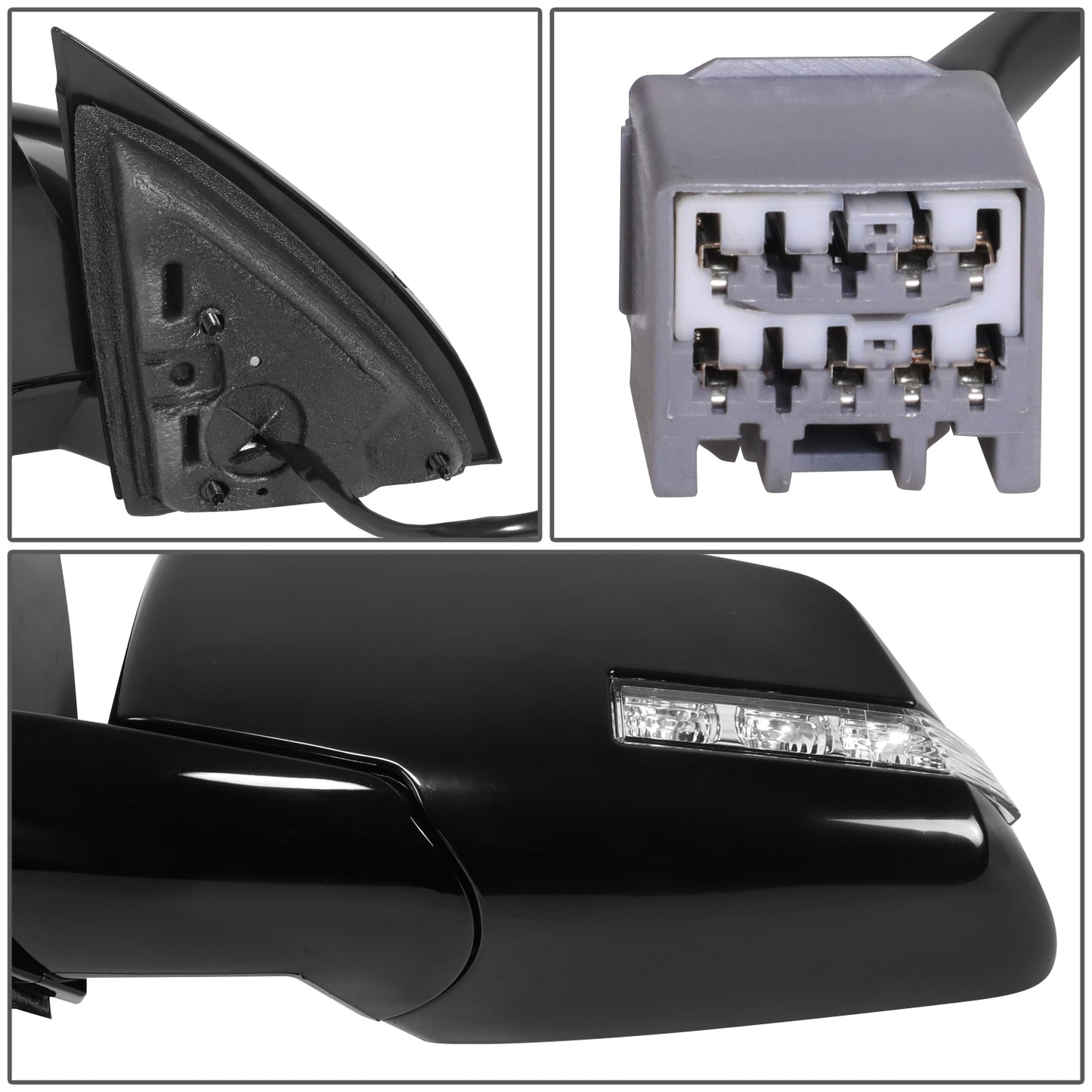 RETROVISOR MIRROR - OE STYLE - SATURN OUTLOOK 07-08 - WITH POWER WITH HEATED GLASS WITH SIGNAL - 1ST DESIGN - DRIVER SIDE - PAINT TO MATCH - BLACK