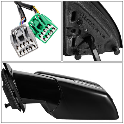 RETROVISOR MIRROR - OEM - 07-10 SATURN OUTLOOK - POWERED - HEATED - W/ SIGNAL - W/ MEMORY - W/ POWER FOLDING - BLACK MATERIAL - LEFT