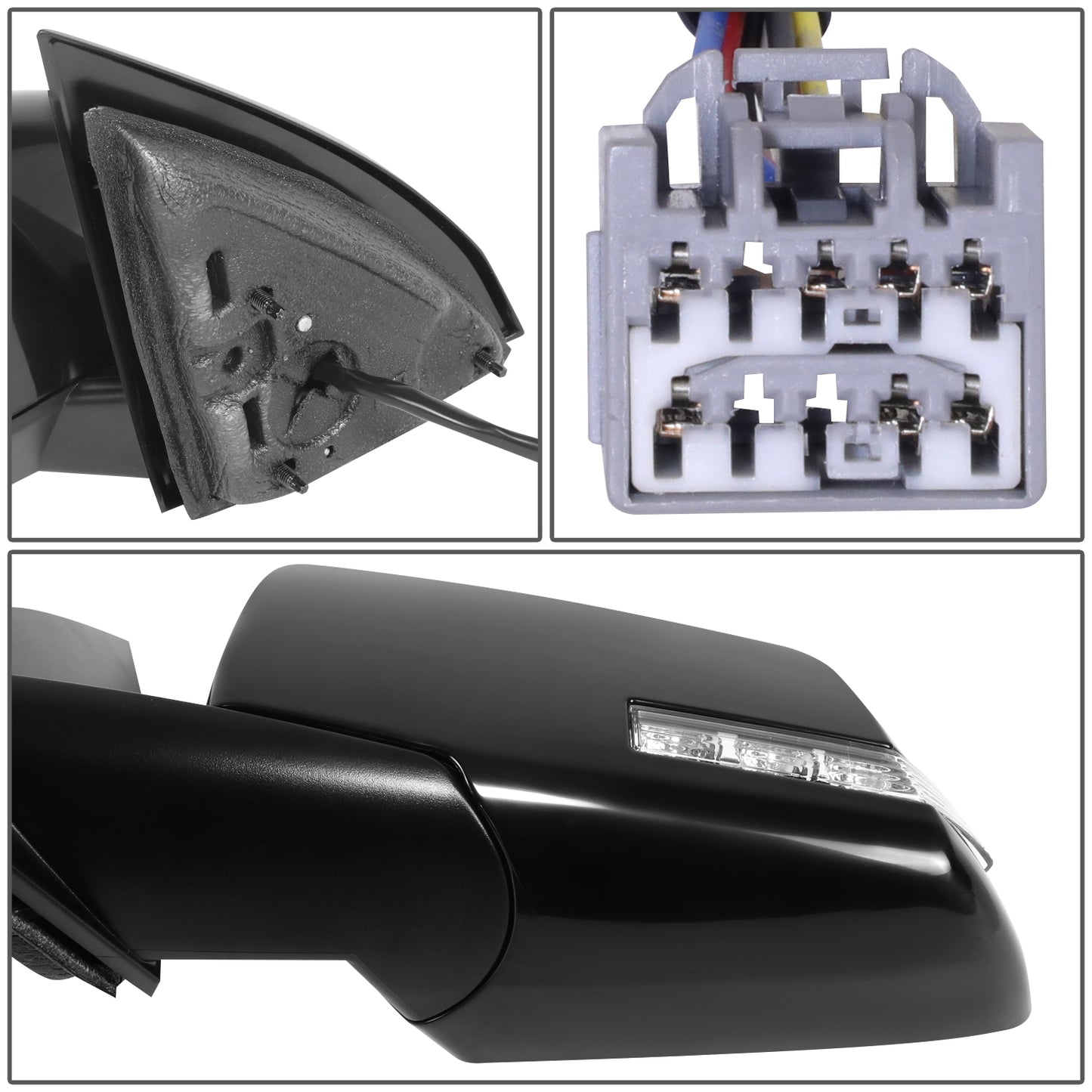 RETROVISOR MIRROR - OE STYLE - CHEVROLET TRAVERSE 2009-2014 - WITH POWER WITH HEATED WITH SIGNAL WITH BLIND SPOT - DRIVER LEFT SIDE - BLACK
