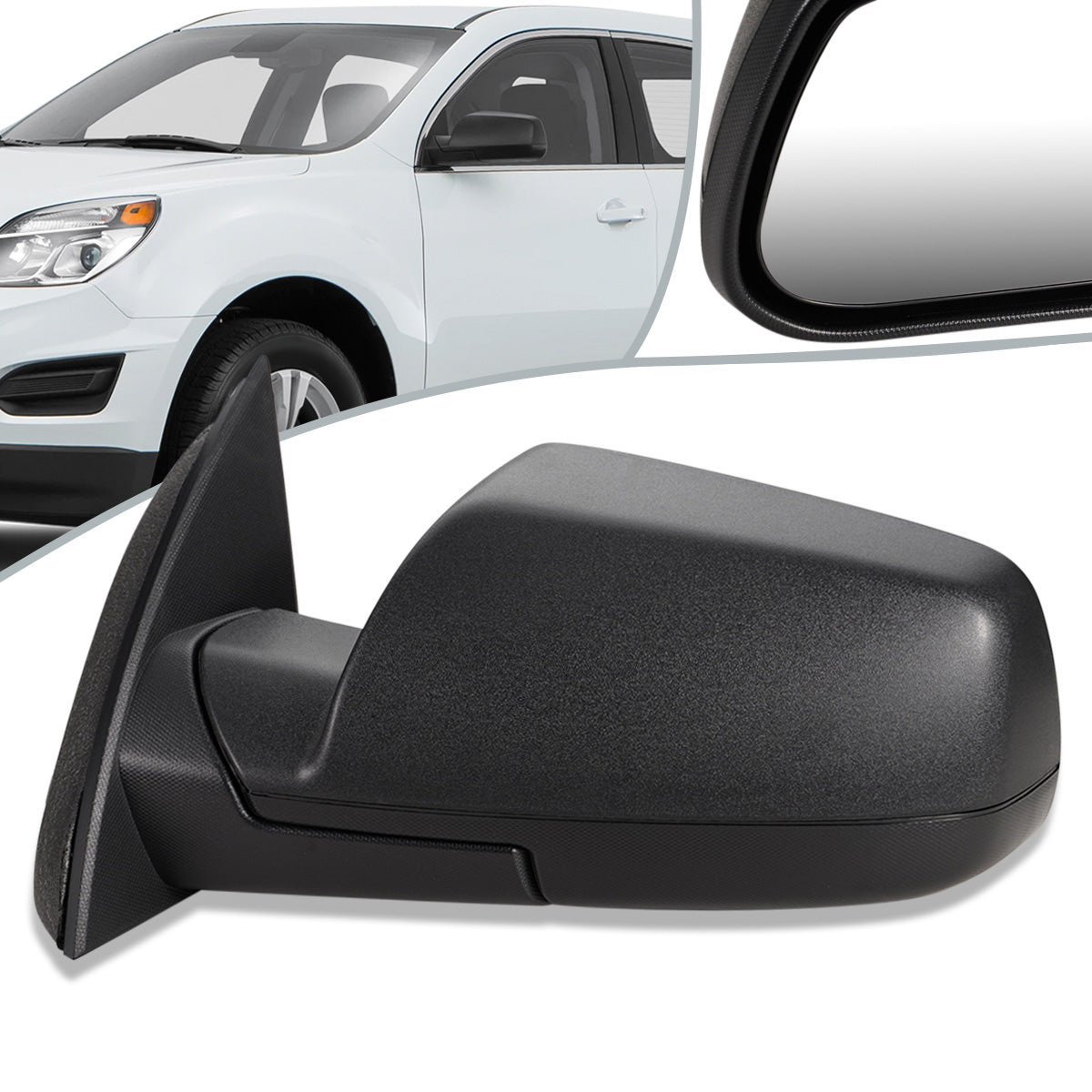 RETROVISOR MIRROR - OEM - 10-16 CHEVY EQUINOX - POWERED - FOLDING - TEXTURED - BLACK - LEFT