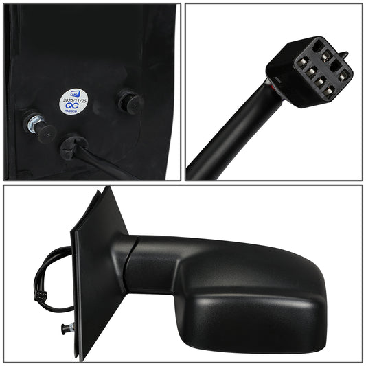 RETROVISOR MIRROR - OEM - 03-13 CHEVY EXPRESS, GMC SAVANA - POWERED - HEATED - FOLDING - W/ DUAL GLASS - TEXTURED - BLACK - LEFT