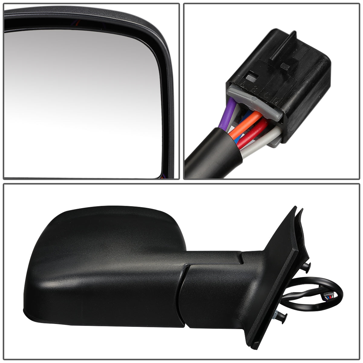 RETROVISOR MIRROR - OEM - 03-13 CHEVY EXPRESS, GMC SAVANA - POWERED - HEATED - FOLDING - W/ DUAL GLASS - TEXTURED - BLACK - LEFT