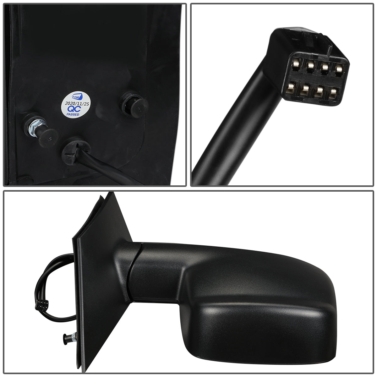 RETROVISOR MIRROR - OEM - 03-13 CHEVY EXPRESS, GMC SAVANA - POWERED - HEATED - FOLDING - W/ SIGNAL LIGHT - W/ DUAL GLASS - TEXTURED - BLACK - LEFT