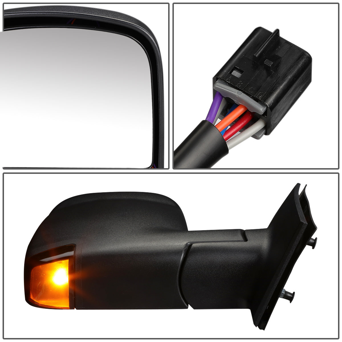 RETROVISOR MIRROR - OEM - 03-13 CHEVY EXPRESS, GMC SAVANA - POWERED - HEATED - FOLDING - W/ SIGNAL LIGHT - W/ DUAL GLASS - TEXTURED - BLACK - LEFT