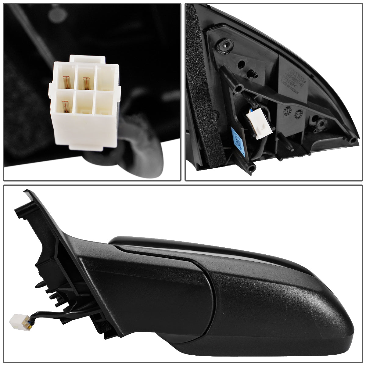 RETROVISOR MIRROR - OEM - 08-09 PONTIAC G8 - POWERED - FOLDING - BLACK MATERIAL - LEFT