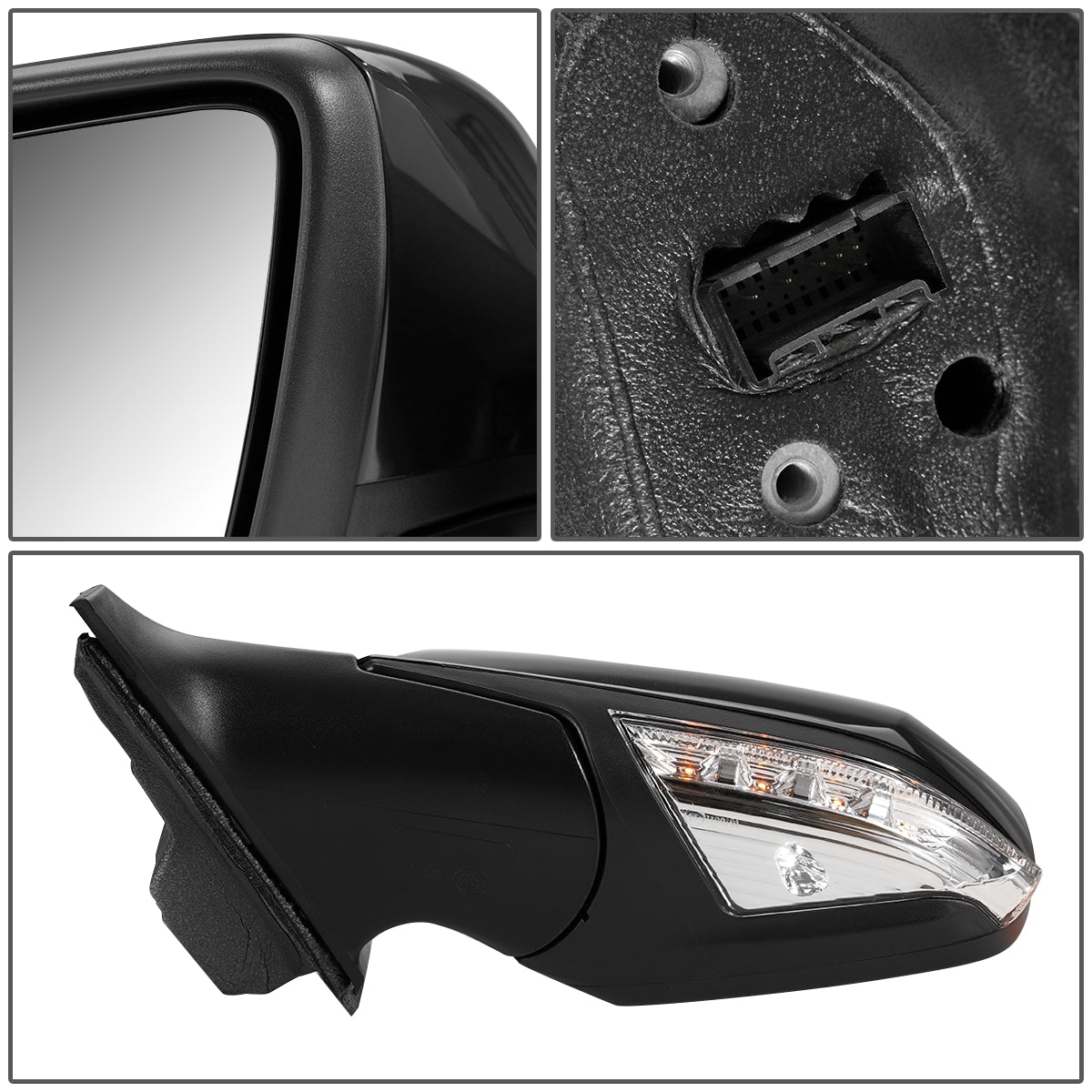 RETROVISOR MIRROR - OEM - 10-15 BUICK LACROSSE - POWERED - HEATED - W/ SIGNAL LIGHT - W/ PUDDLE LIGHT - FOLDING - BLACK - LEFT