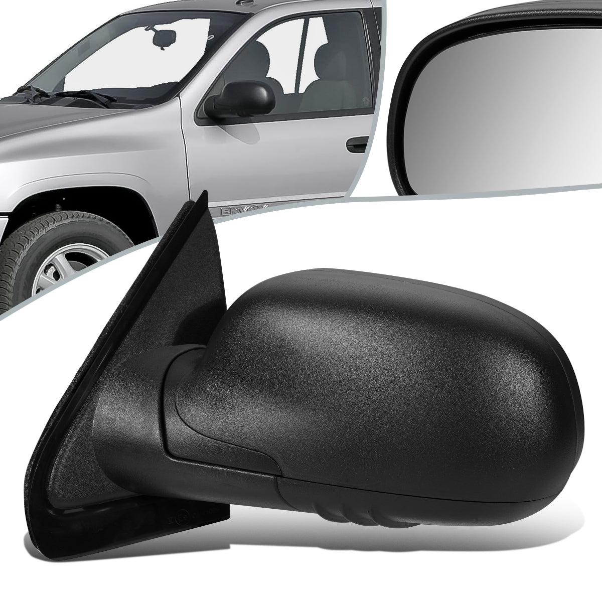 RETROVISOR MIRROR - OEM - 02-09 GMC ENVOY - POWERED - FOLDING - TEXTURED - BLACK - LEFT