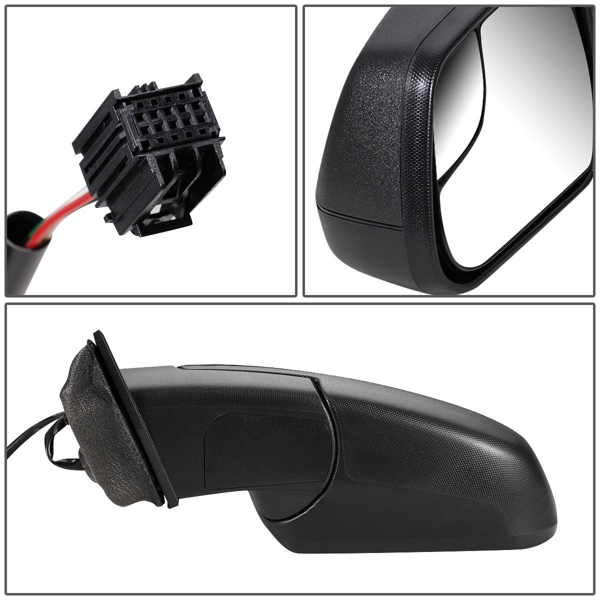 RETROVISOR MIRROR - OEM - 10-16 CHEVY EQUINOX - POWERED - FOLDING - W/ BLIND SPOT GLASS - TEXTURED - BLACK - LEFT