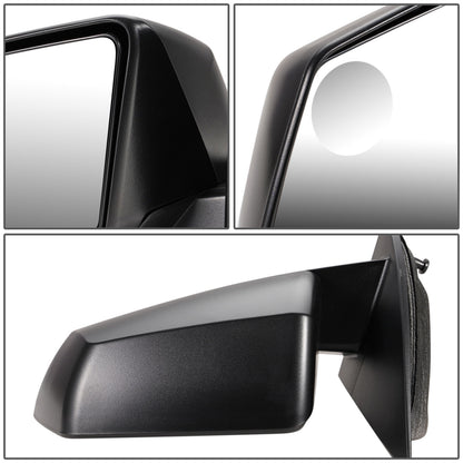 RETROVISOR MIRROR - OEM - 13-16 GMC ACADIA - POWERED - W/ ROUND BLIND SPOT GLASS - PAINTED - BLACK - LEFT