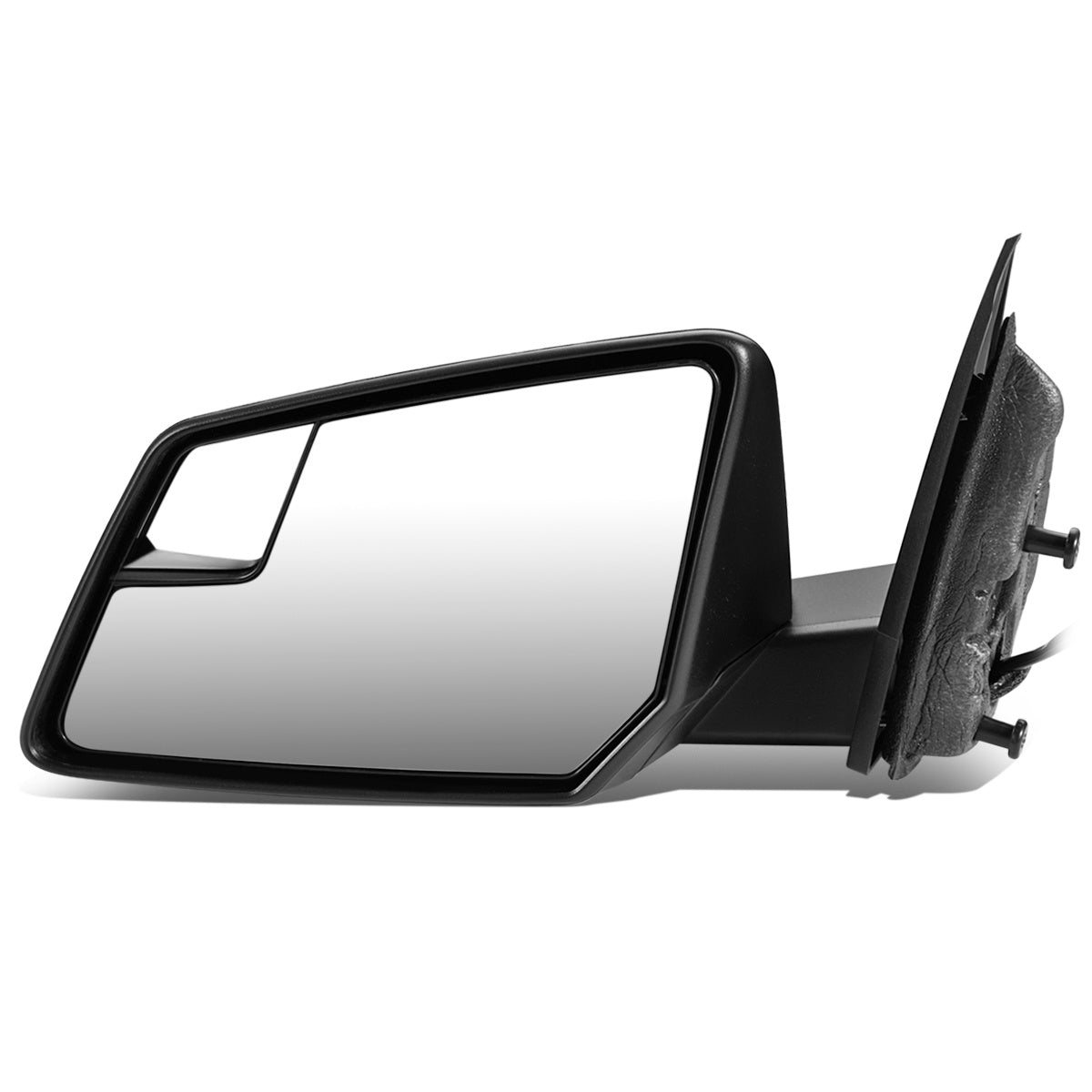 RETROVISOR MIRROR - OEM - 13-16 GMC ACADIA - POWERED - W/ SQUARED BLIND SPOT GLASS - PAINTED - BLACK - LEFT