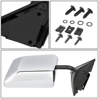RETROVISOR MIRROR - OEM - 83-90 CHEVY S10 BLAZER / 82-90 CHEVY S10 PICKUP / 83-90 GMC S15 JIMMY / 82-93 GMC S15 PICKUP - MANUAL - CHROME - RIGHT