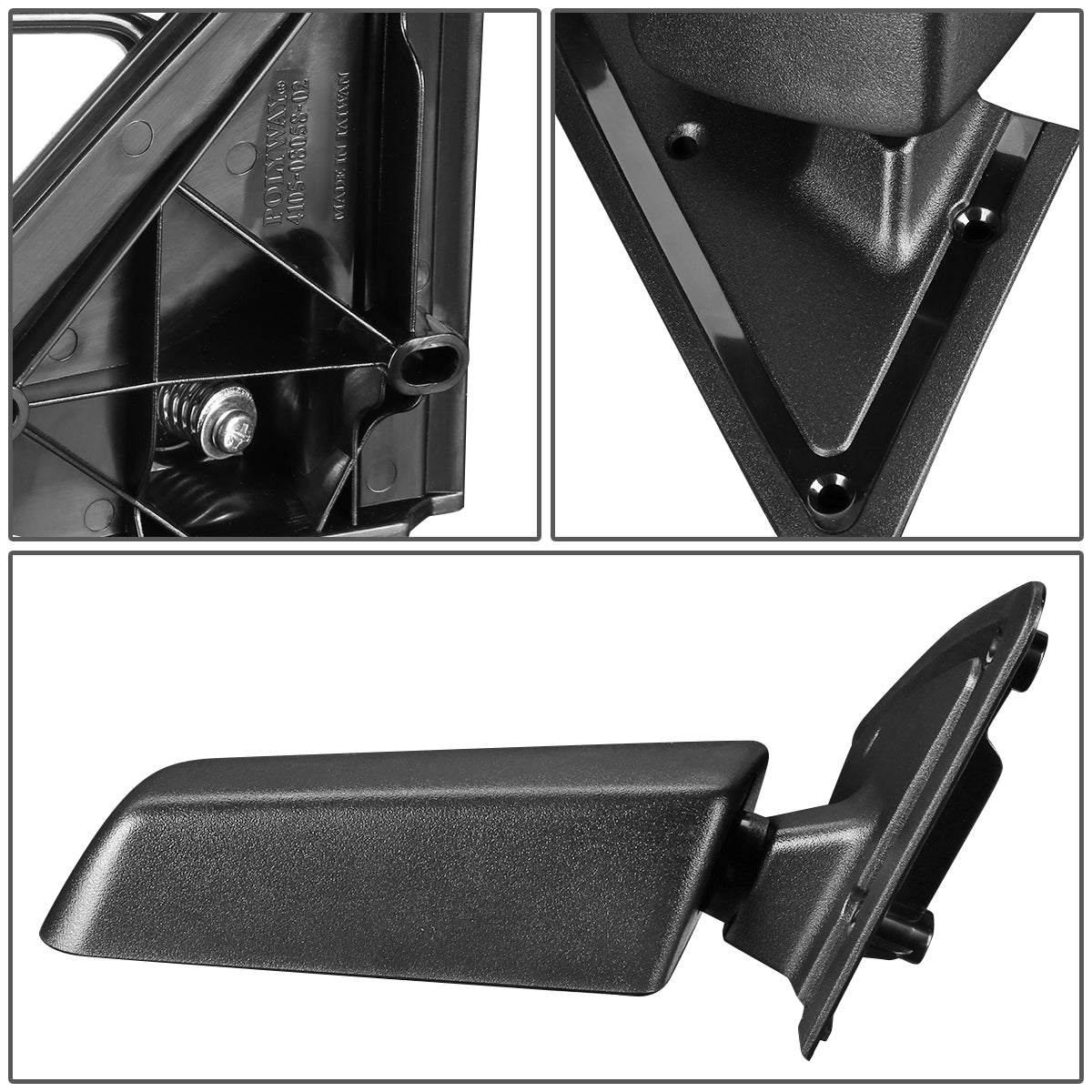 RETROVISOR MIRROR - OEM - 85-94 CHEVY S10 BLAZER / 85-93 CHEVY S10 PICKUP / 85-91 GMC S15 JIMMY / 85-90 GMC S15 PICKUP / 91-93 GMC SONOMA / 91-94 OLDSMOBILE BRAVADA - MANUAL - TEXTURED - BLACK - RIGHT