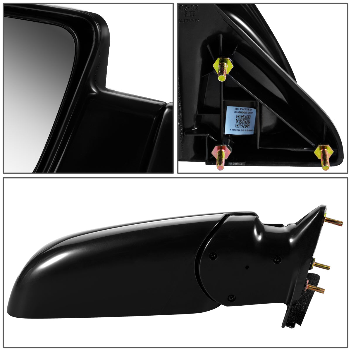 RETROVISOR MIRROR - OEM - 81-91 CHEVY TAHOE, SUBURBAN - MANUAL - BLACK MATERIAL - RIGHT