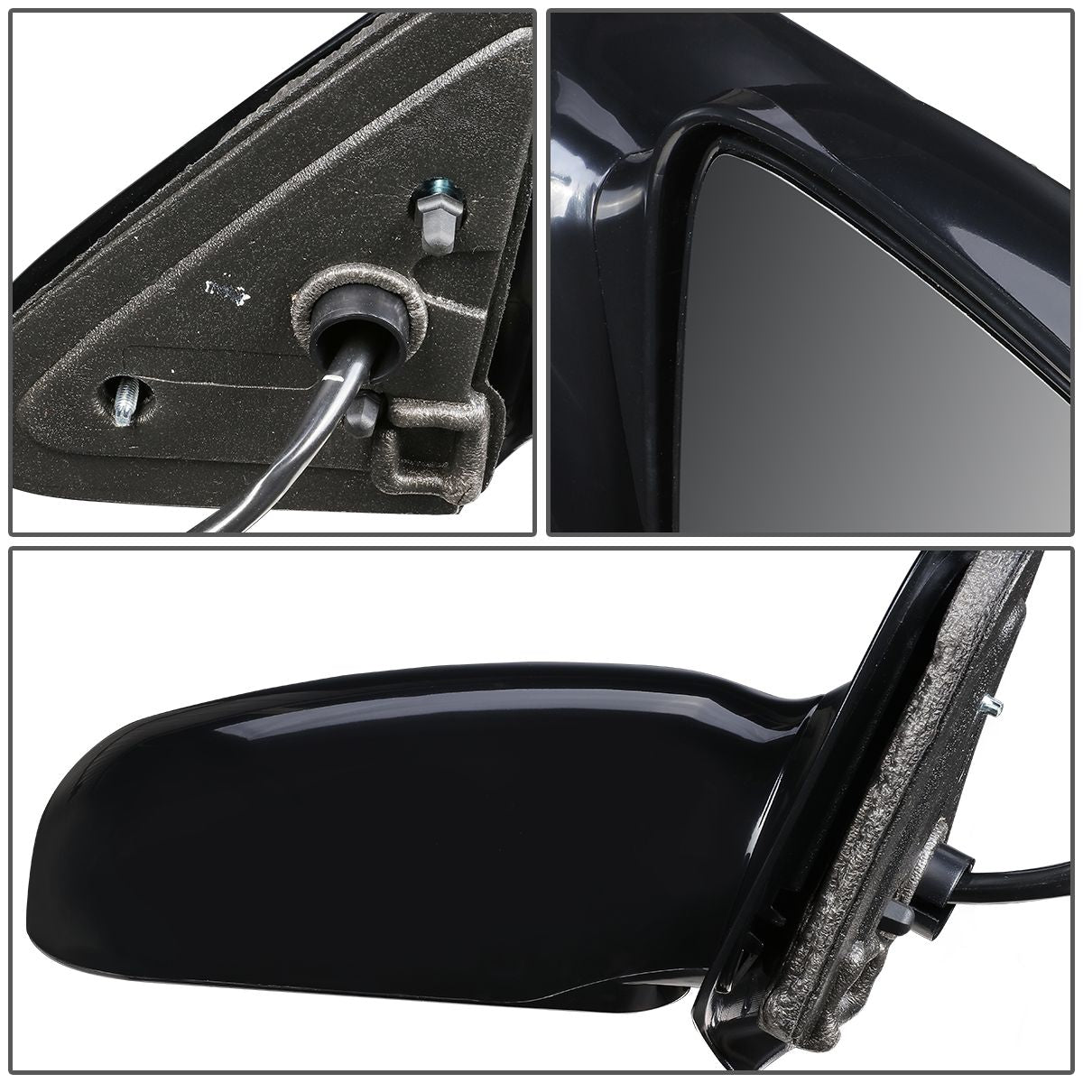 RETROVISOR MIRROR - OEM - 95-05 CHEVY CAVALIER SEDAN / 95-05 PONTIAC SUNFIRE SEDAN - POWERED - PAINTABLE - BLACK - RIGHT