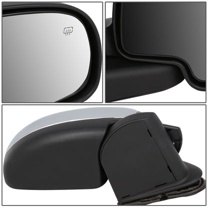 RETROVISOR MIRROR - OEM - 99-02 CHEVY SILVERADO 1500 , 2500 , 3500 / 00-02 CHEVY TAHOE / 00-02 CHEVY SUBURBAN 1500 2500 / 99-02 GMC SIERRA 1500 , 2500 , 3500 / 00-02 GMC YUKON - POLISHED - CHROME - RIGHT