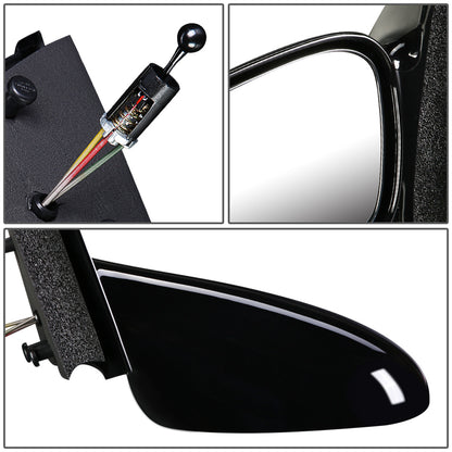 RETROVISOR MIRROR - OEM - 96-02 SATURN SL SEDAN / 96-01 SATURN SW WAGON - MANUAL - PAINTABLE - BLACK - RIGHT