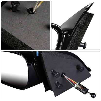 RETROVISOR MIRROR - OEM - 96-02 SATURN SL SEDAN / 96-01 SATURN SW WAGON - MANUAL - PAINTABLE - BLACK - RIGHT