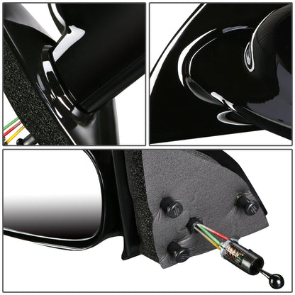 RETROVISOR MIRROR - OEM - 97-02 SATURN SC COUPE - MANUAL - PAINTABLE - BLACK - RIGHT