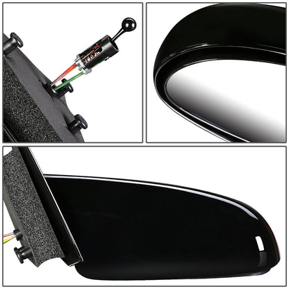 RETROVISOR MIRROR - OEM - 97-02 SATURN SC COUPE - MANUAL - PAINTABLE - BLACK - RIGHT