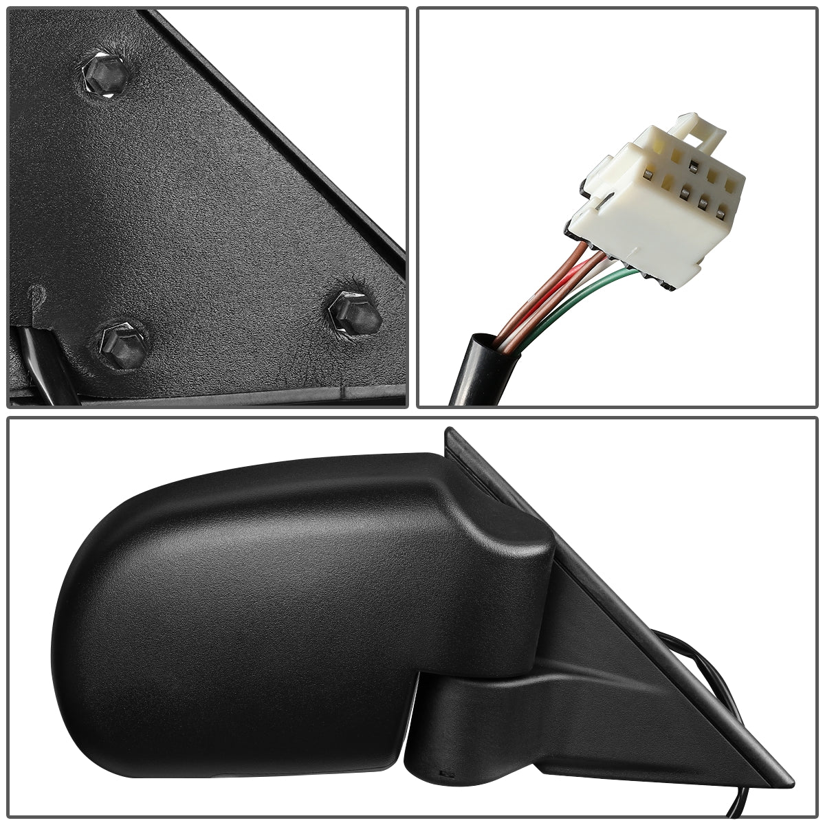 RETROVISOR MIRROR - OEM - 99-05 CHEVY BLAZER / 98-04 CHEVY S10 PICKUP / 98-04 GMC SONOMA / 99-01 OLDSMOBILE BRAVADA - POWERED - HEATED - TEXTURED - BLACK - RIGHT