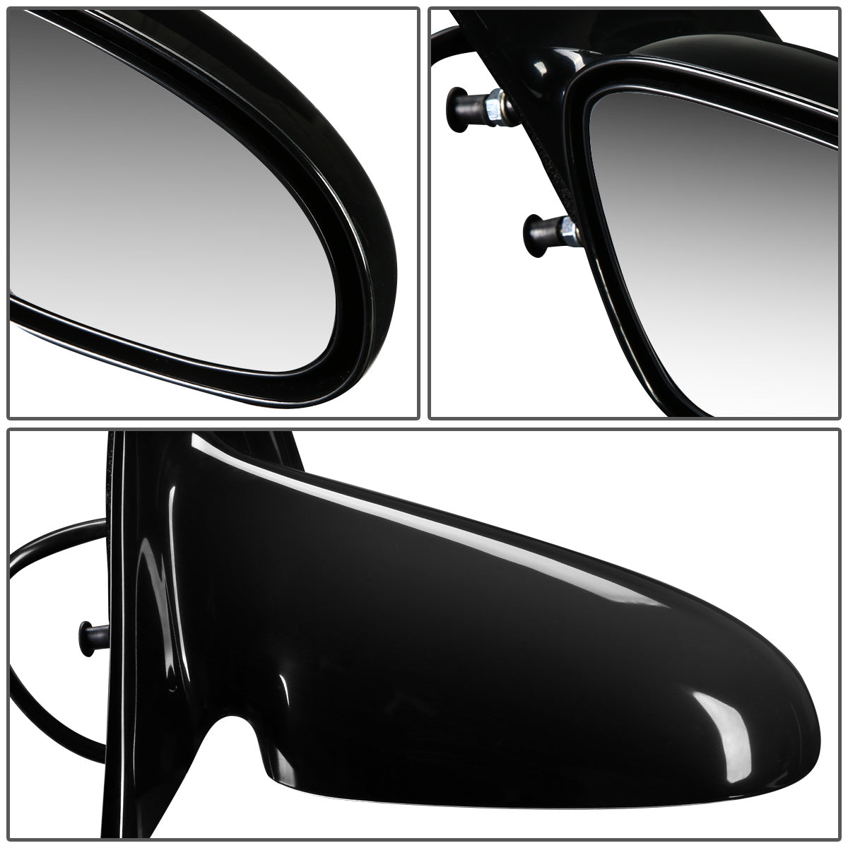 RETROVISOR MIRROR - OEM - 96-02 SATURN SL SEDAN / 96-01 SATURN SW WAGON - POWERED - PAINTABLE - BLACK - RIGHT