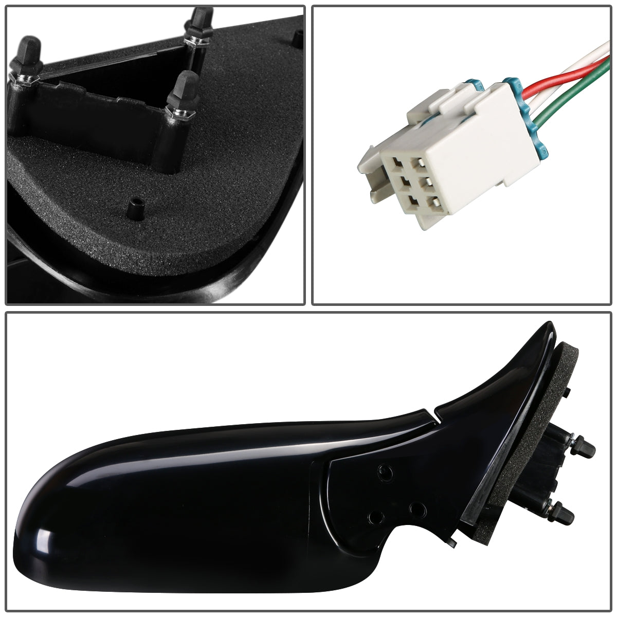 RETROVISOR MIRROR - OEM - 05-07 BUICK TERRAZA / 97-04 CHEVY VENTURE / 97-04 OLDSMOBILE SILHOUETTE / 97-98 PONTIAC TRANS SPORT / 05-07 SATURN RELAY - POWERED - PAINTABLE - BLACK - RIGHT