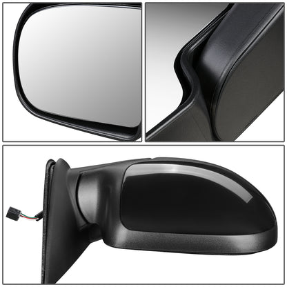 RETROVISOR MIRROR - OEM - 99-02 CHEVY SILVERADO 1500, 2500, 3500 / 99-02 GMC SIERRA 1500, 2500, 3500 - POWERED - GLOSSY - BLACK - RIGHT