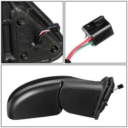 RETROVISOR MIRROR - OEM - 99-02 CHEVY SILVERADO 1500, 2500, 3500 / 99-02 GMC SIERRA 1500, 2500, 3500 - POWERED - GLOSSY - BLACK - RIGHT