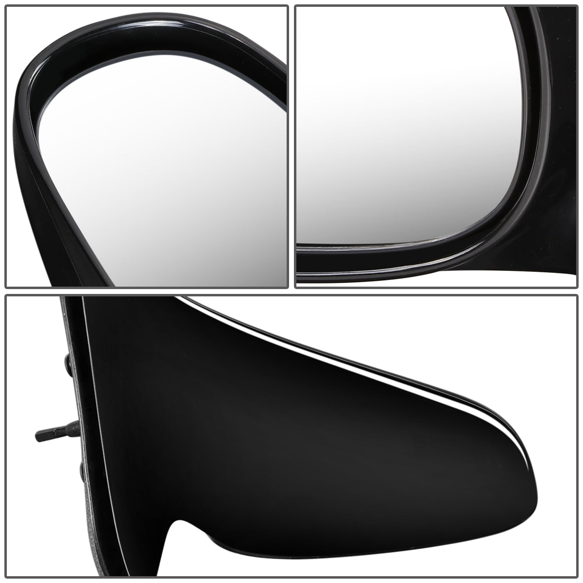 RETROVISOR MIRROR - OEM - 98-02 GEO PRIZM - MANUAL - W/ LEVER - BLACK MATERIAL - RIGHT