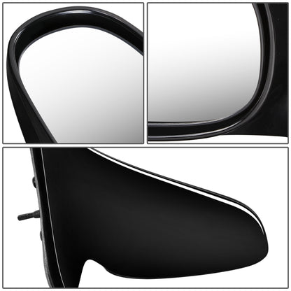 RETROVISOR MIRROR - OEM - 98-02 GEO PRIZM - MANUAL - W/ LEVER - BLACK MATERIAL - RIGHT
