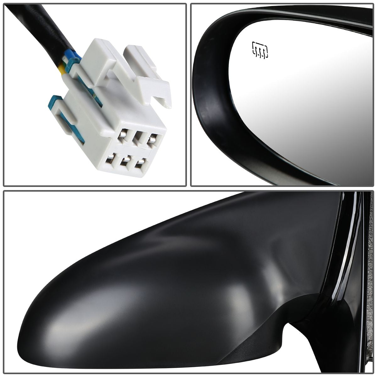 RETROVISOR MIRROR - OEM - 01-05 SATURN L SEDAN / 04 SATURN L300 / 00 SATURN LS SEDAN / 00-03 SATURN LW WAGON - POWERED - HEATED - PAINTABLE - BLACK - RIGHT