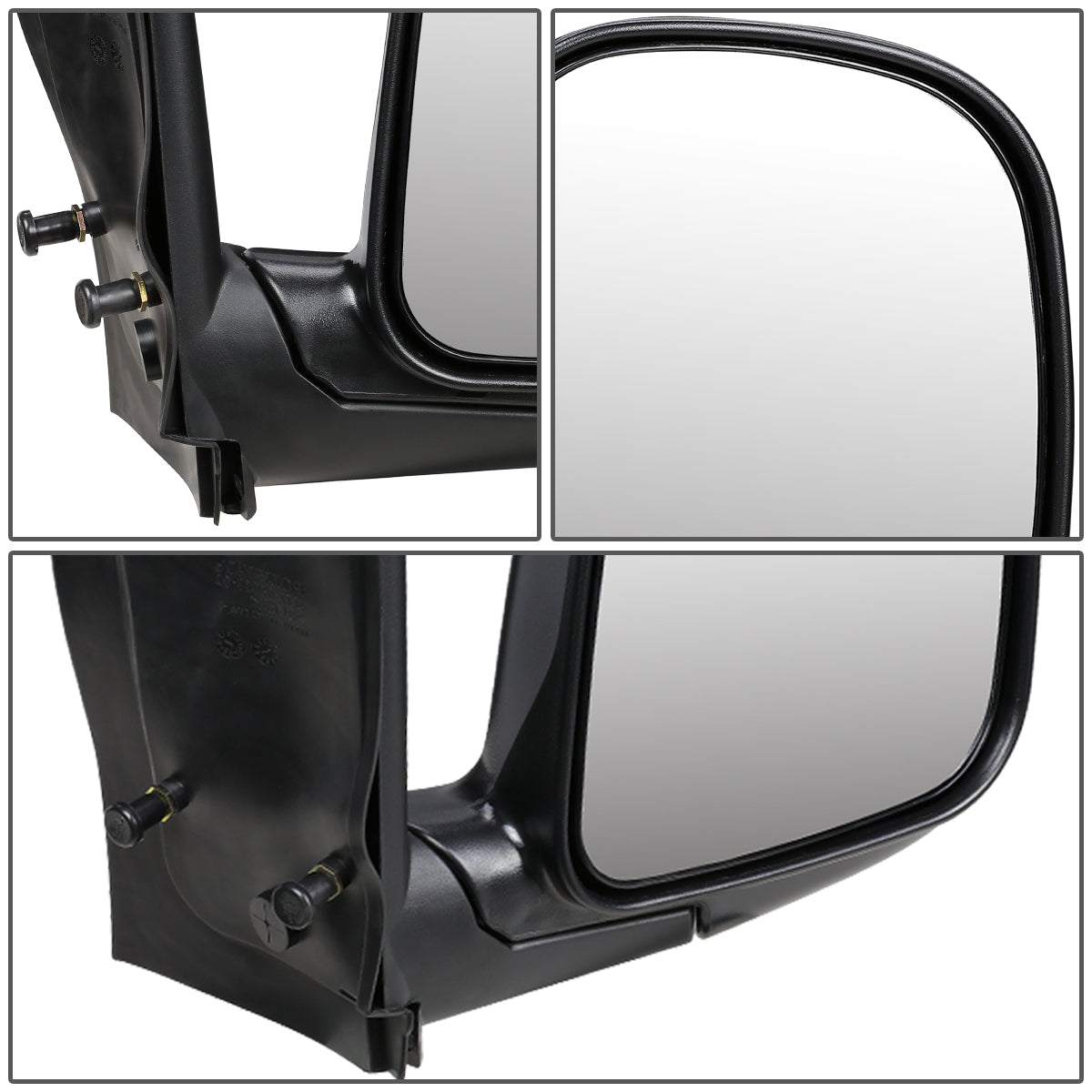 RETROVISOR MIRROR - OEM - 96-02 CHEVY EXPRESS 1500, 2500, 3500 / 96-02 GMC SAVANA 1500, 2500, 3500 - MANUAL - TEXTURED - BLACK - RIGHT