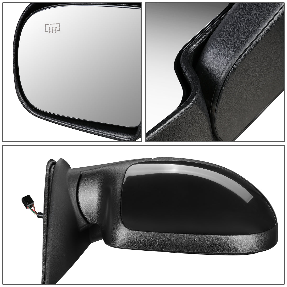 RETROVISOR MIRROR - OEM - 03-06 CHEVY AVALANCHA 1500 , 2500 / 04-06 CHEVY SILVERADO 3500 & 07 3500 CLASSIC - POWERED - HEATED - PAINTABLE - BLACK - RIGHT