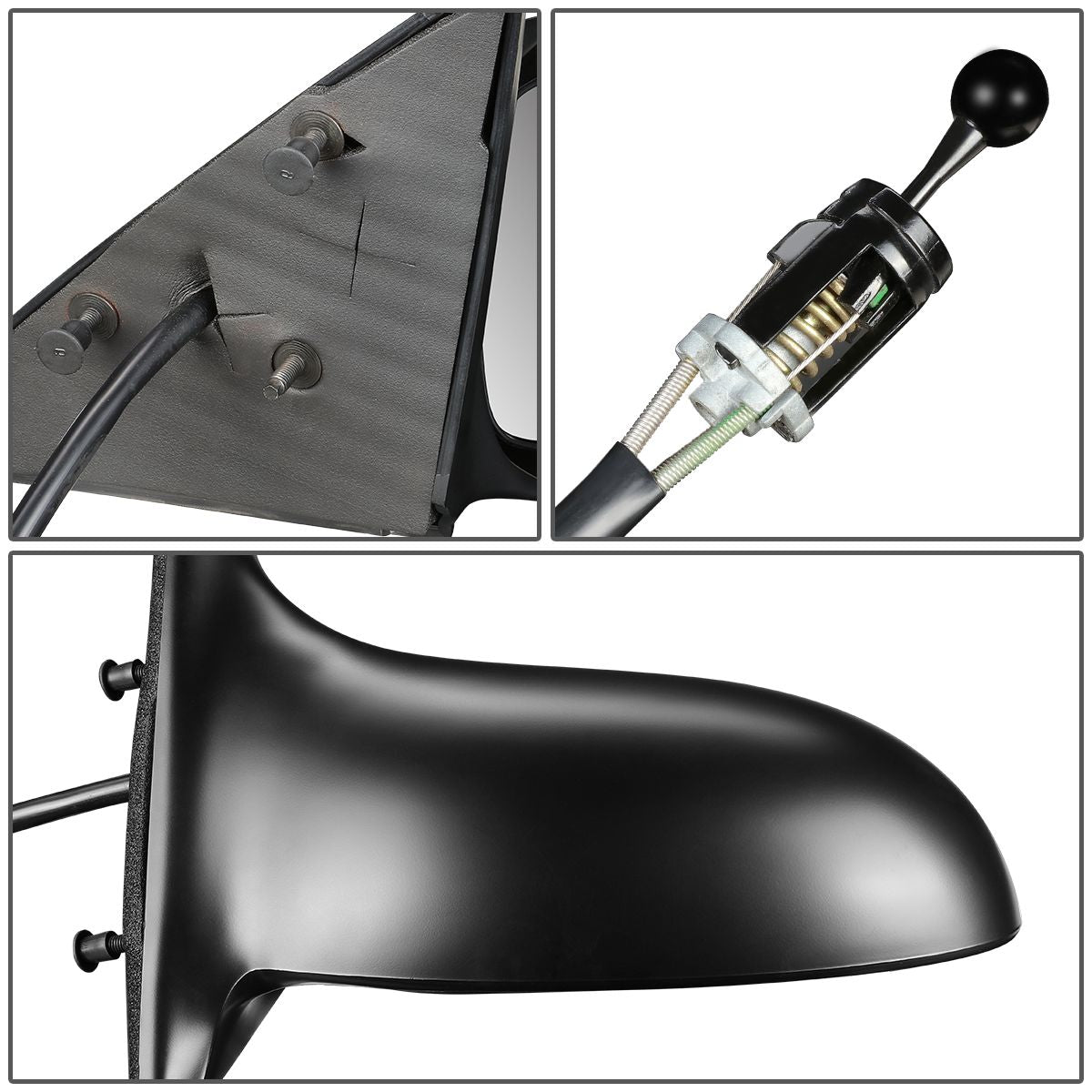 RETROVISOR MIRROR - OEM - 02-04 OLDSMOBILE ALERO / 02-05 PONTIAC GRAND AM - MANUAL - PAINTABLE - BLACK - RIGHT