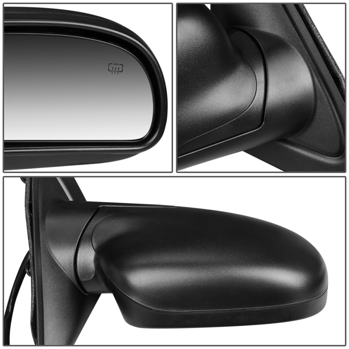 RETROVISOR MIRROR - OEM - 04-07 BUICK RAINIER / 02-08 CHEVY TRAILBLAZER / 02-08 GMC ENVOY / 03-08 ISUZU ASCENDER / 02-04 OLDMOBILE BRAVADA - POWERED - HEATED - TEXTURED - BLACK - RIGHT