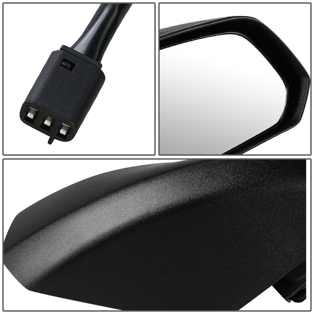 RETROVISOR MIRROR - OEM - 03-07 SATURN ION SEDAN - POWERED - TEXTURED - BLACK - RIGHT